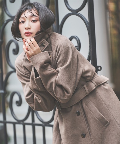 AND COUTURE ステンカラーコート コート ウールビーバーロングコート