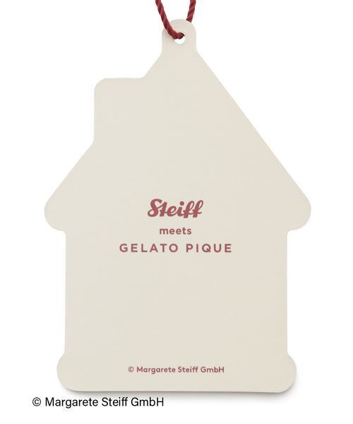 スタバ　ジェラートピケ　パウダーベアジャガードボーダーブランケット gelato pique（ジェラートピケ） ブランケット 「Steiff」パウダー