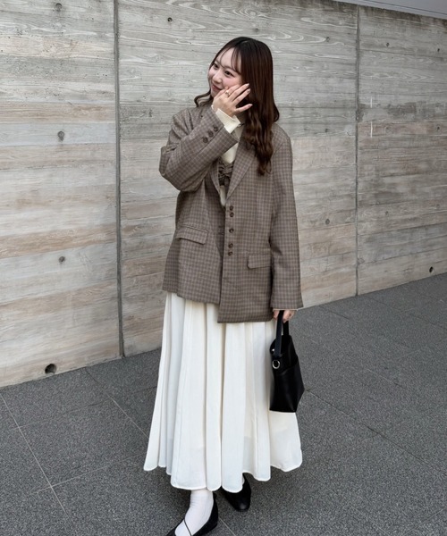 OLUN ロング スカート soft touch sheer flared skirt/ソフトタッチ