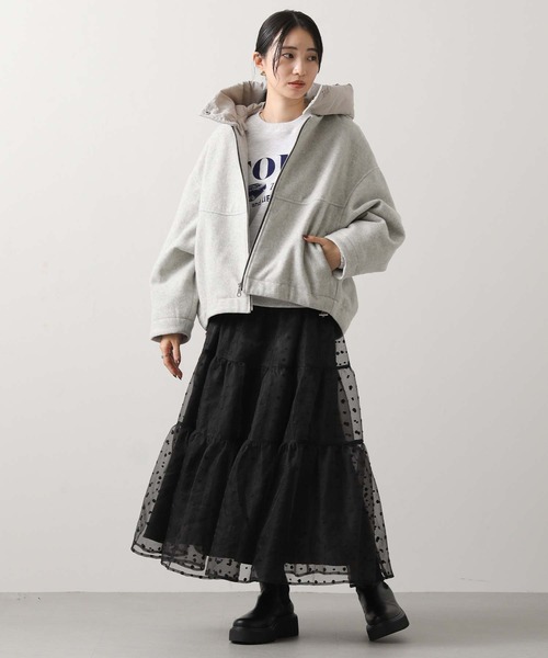 Gready Brilliant AuieF 美品　綿シフォンショートジャケット Gready Brilliant（グレディブリリアン）の「ツイードクルーショート