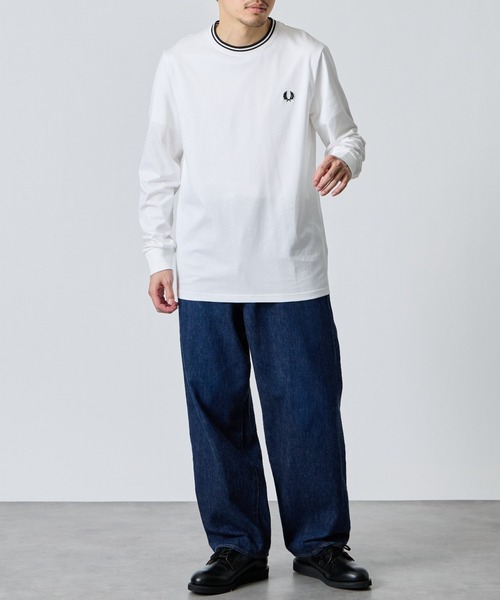 tシャツ 「FRED PERRY/フレッドペリー」 ツインティップライン ロングスリーブTシャツ M9602 レディース メンズの画像