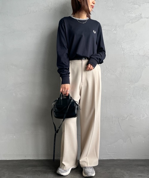 tシャツ 「FRED PERRY/フレッドペリー」 ツインティップライン ロングスリーブTシャツ M9602 レディース メンズの画像