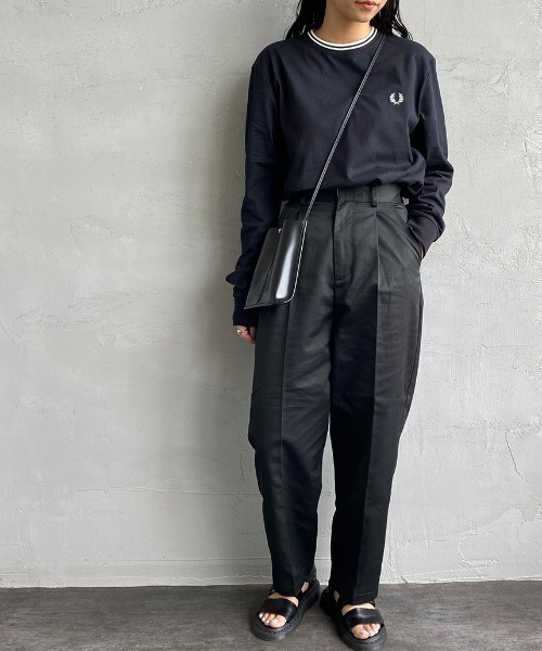 tシャツ 「FRED PERRY/フレッドペリー」 ツインティップライン ロングスリーブTシャツ M9602 レディース メンズの画像