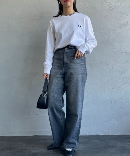 tシャツ 「FRED PERRY/フレッドペリー」 ツインティップライン ロングスリーブTシャツ M9602 レディース メンズの画像