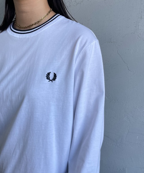tシャツ 「FRED PERRY/フレッドペリー」 ツインティップライン ロングスリーブTシャツ M9602 レディース メンズの画像