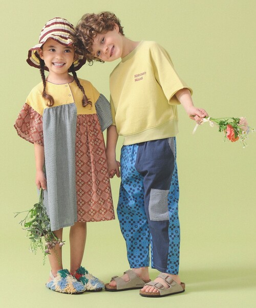 ワイドパンツ パンツ パッチワーク パンツ 2026SS（90〜140cm） キッズ 子供服 男の子 女の子の画像