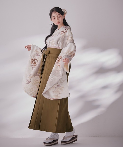 着物 卒業袴3点セット 二尺袖着物　帯　袴 レディース_9