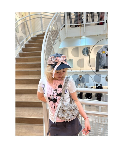 Desigual（デシグアル） tシャツ 半袖 ミッキー アシンメトリー カラー