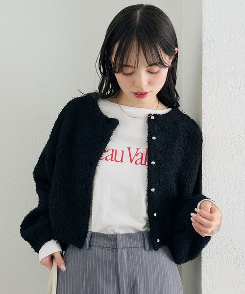 mysticミニフリンジカーディガン mystic（ミスティック） カーディガン 26SSミニフリンジカーディガン