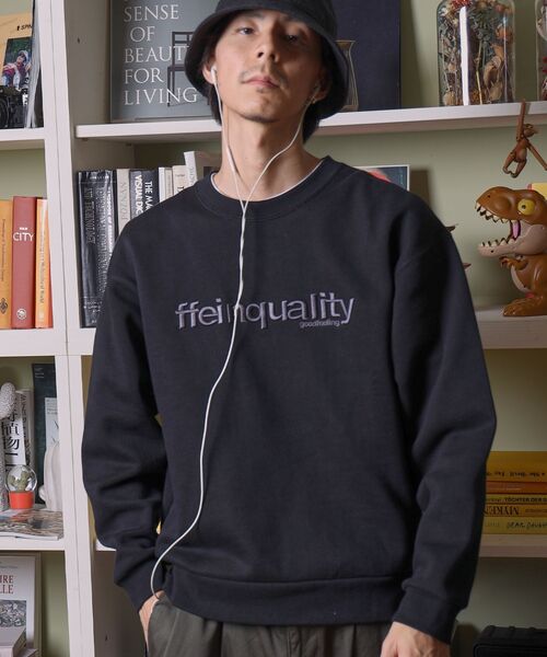 「FFEIN」 スウェットカットソー MEDIUM ワイン メンズ_画像7