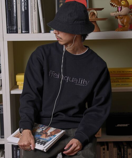 「FFEIN」 スウェットカットソー MEDIUM ワイン メンズ_画像8