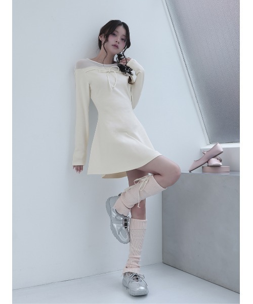 「Darich」 長袖ワンピース FREE サックスブルー レディース_画像7