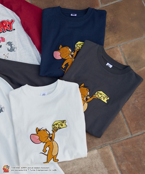 tシャツ 「TOM and JERRY」別注 ヴィンテージデザイン プリント 刺繍