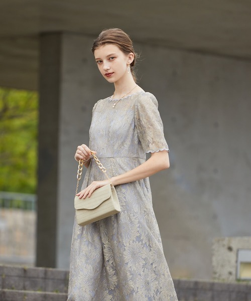 「Dorry Doll」 半袖ワンピース M ブルーグレー レディース_画像7