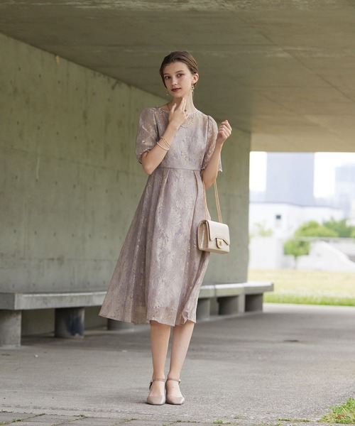 「Dorry Doll」 半袖ワンピース M ブルーグレー レディース_画像9