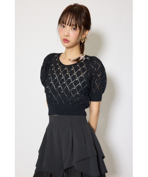 ニット セーター 「AKB48 伊藤百花さん着用」ビジュー付きバックリボンニットトップス　春服 レディース | rienda | 09
