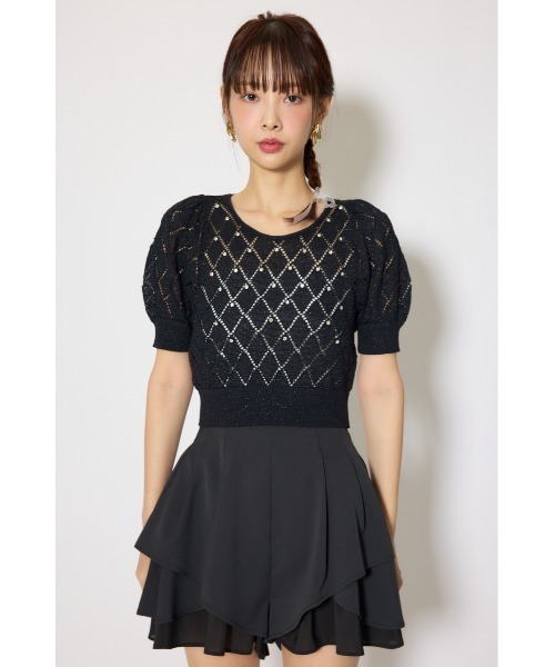 ニット セーター 「AKB48 伊藤百花さん着用」ビジュー付きバックリボンニットトップス　春服 レディース | rienda | 14