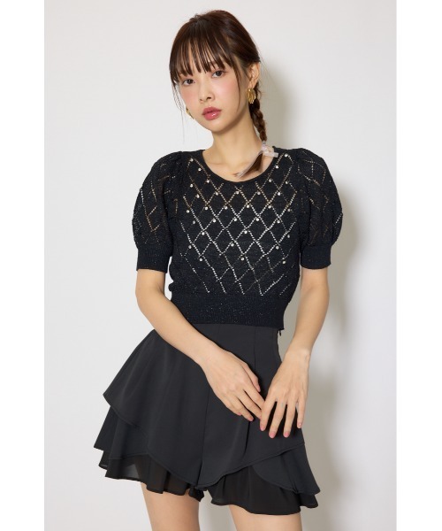 ニット セーター 「AKB48 伊藤百花さん着用」ビジュー付きバックリボンニットトップス　春服 レディース | rienda | 07