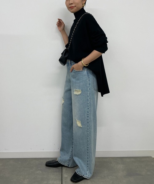 「LOUNGEDRESS」 長袖ニット FREE アイボリー レディース_画像3