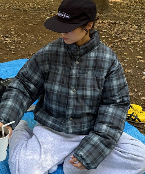 チャオパニックティピー UNISEX チェック中綿アウター M 新品 ダウン 
