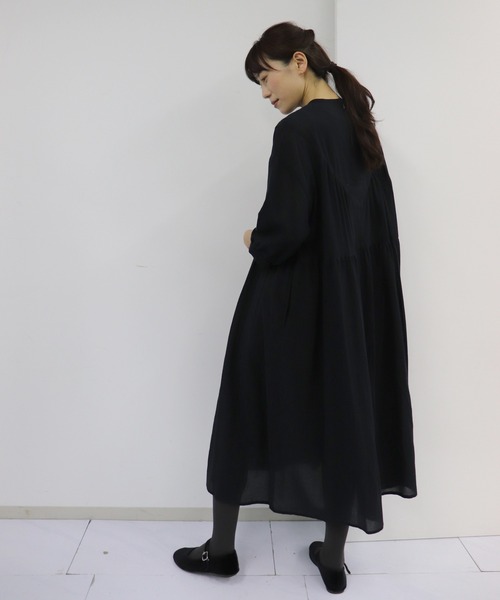 「haupia」 半袖ワンピース MEDIUM ネイビー×ホワイト レディース_画像2