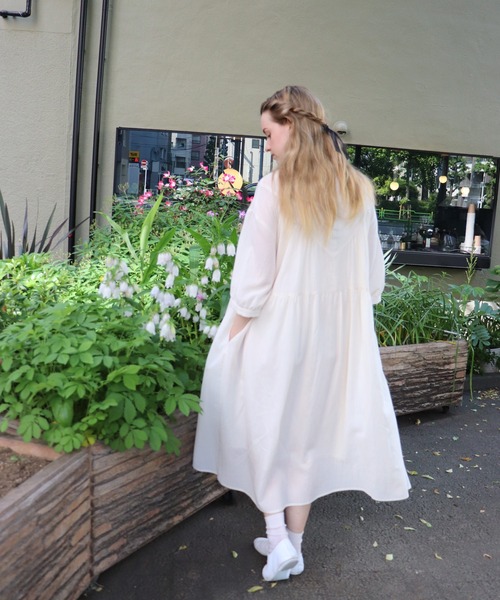 「haupia」 半袖ワンピース MEDIUM ネイビー×ホワイト レディース_画像7
