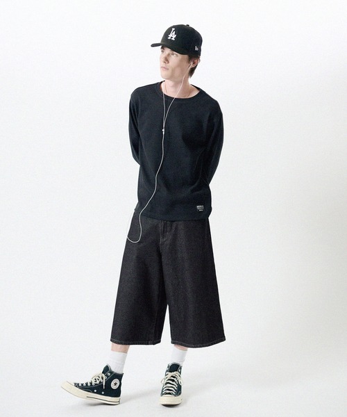 ワイドパンツ ハーフパンツ ジーンズ 短パン ワイドシルエットバギー
