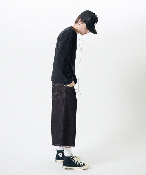 ワイドパンツ ハーフパンツ ジーンズ 短パン ワイドシルエットバギー