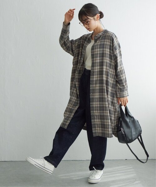 「LBC」 長袖ワンピース L ベージュ レディース_画像4