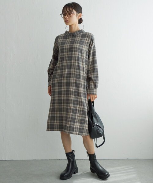 「LBC」 長袖ワンピース L ベージュ レディース_画像5
