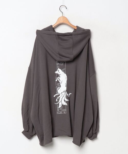 「狐独」 ジップアップパーカー MEDIUM グレー メンズ_画像2