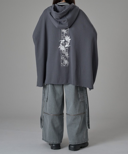 「狐独」 ジップアップパーカー MEDIUM グレー メンズ_画像6