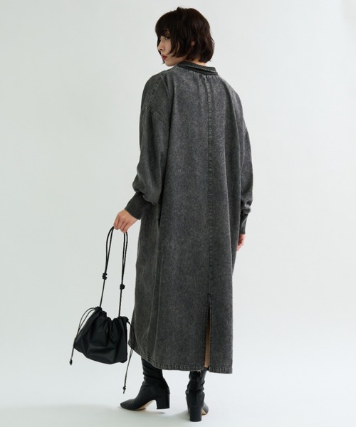 「A.D.C.L.」 長袖ワンピース M ブラック レディース_画像5