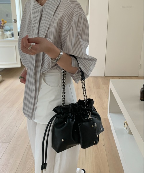 NoBelle ハンドバッグ フェイクレザーチェーンバック 肩掛けショルダー