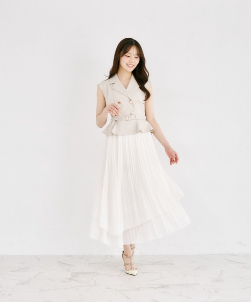 tocco closetイレヘムプリーツスカートトレンチライクワンピース tocco closet（トッコ クローゼット） ワンピース イレヘムプリーツ