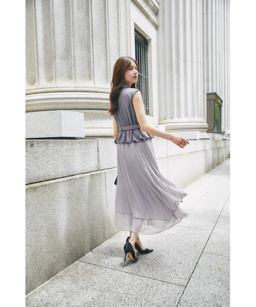 tocco closetイレヘムプリーツスカートトレンチライクワンピース tocco closet（トッコ クローゼット） ワンピース イレヘムプリーツ