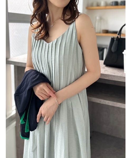fifth（フィフス） ワンピース ナロースカーフ付きプリーツワンピース