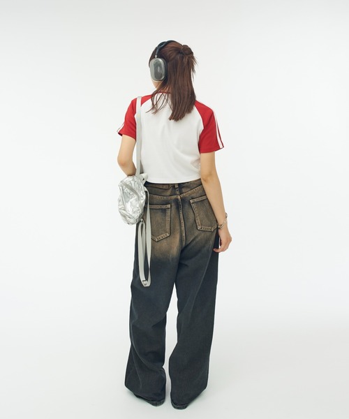 「WHO'S WHO gallery」 半袖Tシャツ FREE ネイビー レディース_画像3