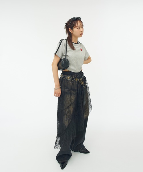 「WHO'S WHO gallery」 半袖Tシャツ FREE ネイビー レディース_画像5