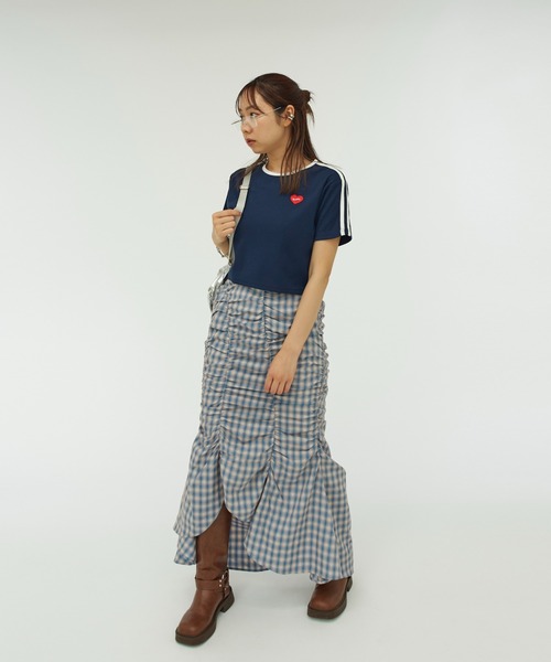 「WHO'S WHO gallery」 半袖Tシャツ FREE ネイビー レディース_画像6