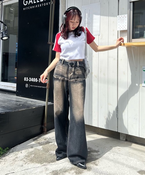 「WHO'S WHO gallery」 半袖Tシャツ FREE ネイビー レディース_画像8