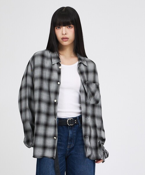レミレリーフ】REMI RELIEF RAYON チェックシャツ REMI RELIEF（レミ レリーフ） ブラウス シャツ 「REMI RELIEF