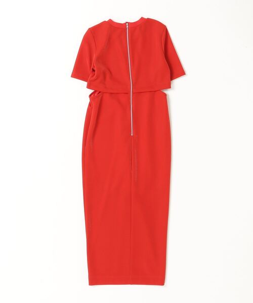 「DOUBLE STANDARD CLOTHING」 「essential」半袖ワンピース 36 レッド レディース_画像2