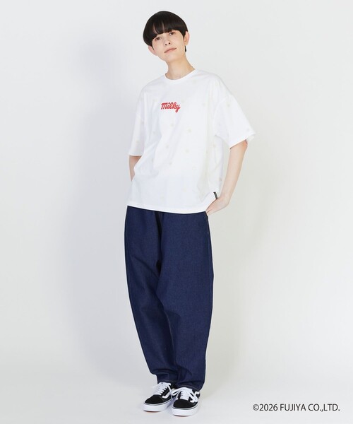 「FRAPBOIS」 「milky」半袖Tシャツ 2 ブラック レディース_画像2