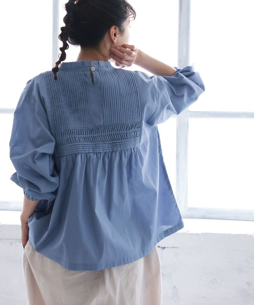 「soulberry」 長袖ブラウス 4L ブルー レディース_画像7