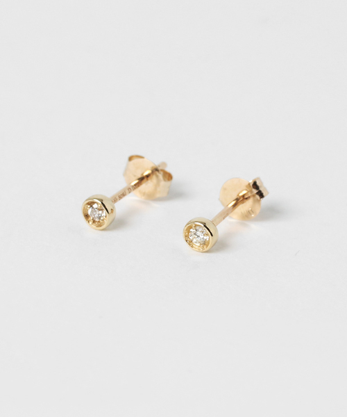 ピアス K10　ラウンドダイヤ　ピアス 