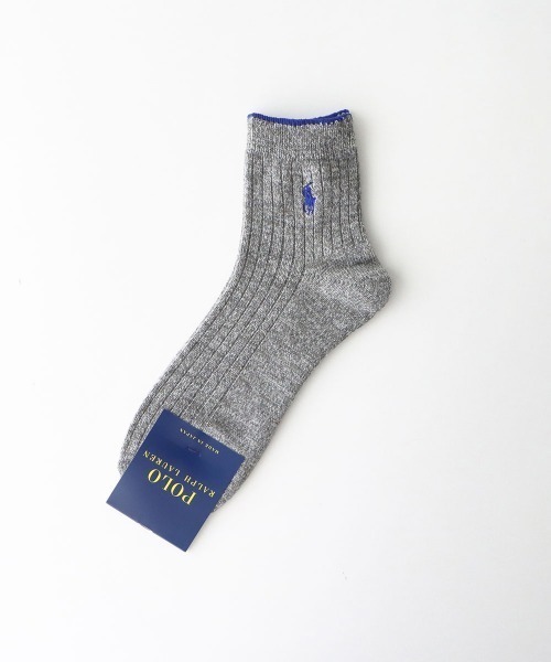靴下 POLO RALPH LAUREN メンズ 毛混 ワンポイント リブ ショートソックス 02025415 メンズ | POLO RALPH LAUREN | 06
