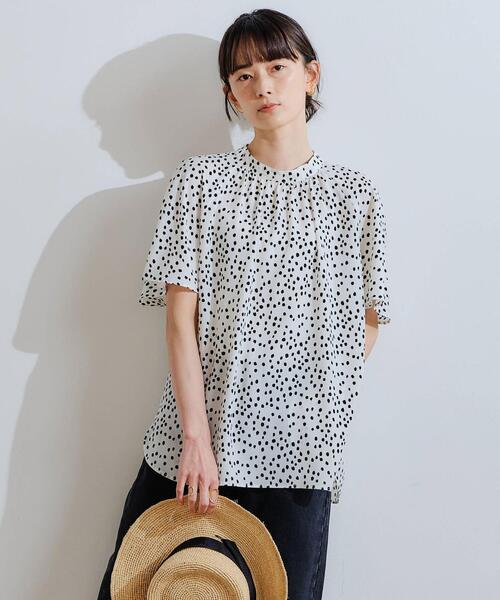 シャツ ブラウス Ffc ドット スタンドネック ブラウス Zozotown Paypayモール店 通販 Paypayモール