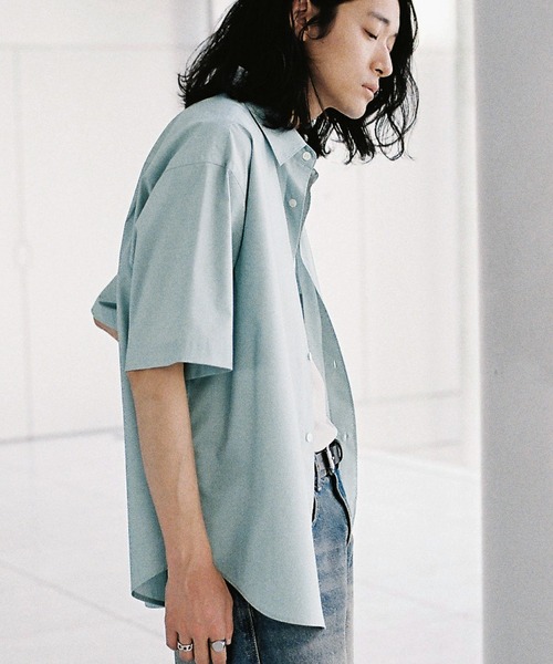 トップス NEW BASIC MICRO SPAN BOX H/S SHIRT WYM LIDNM シャツ NEW BASIC MICRO SPAN BOX H/S SHIRT メンズ