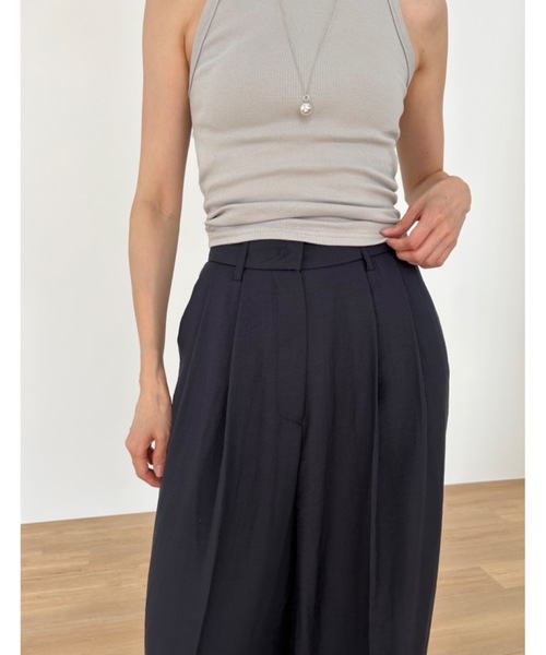 Didot.showroom スラックス パンツ バンディングツータックワイド